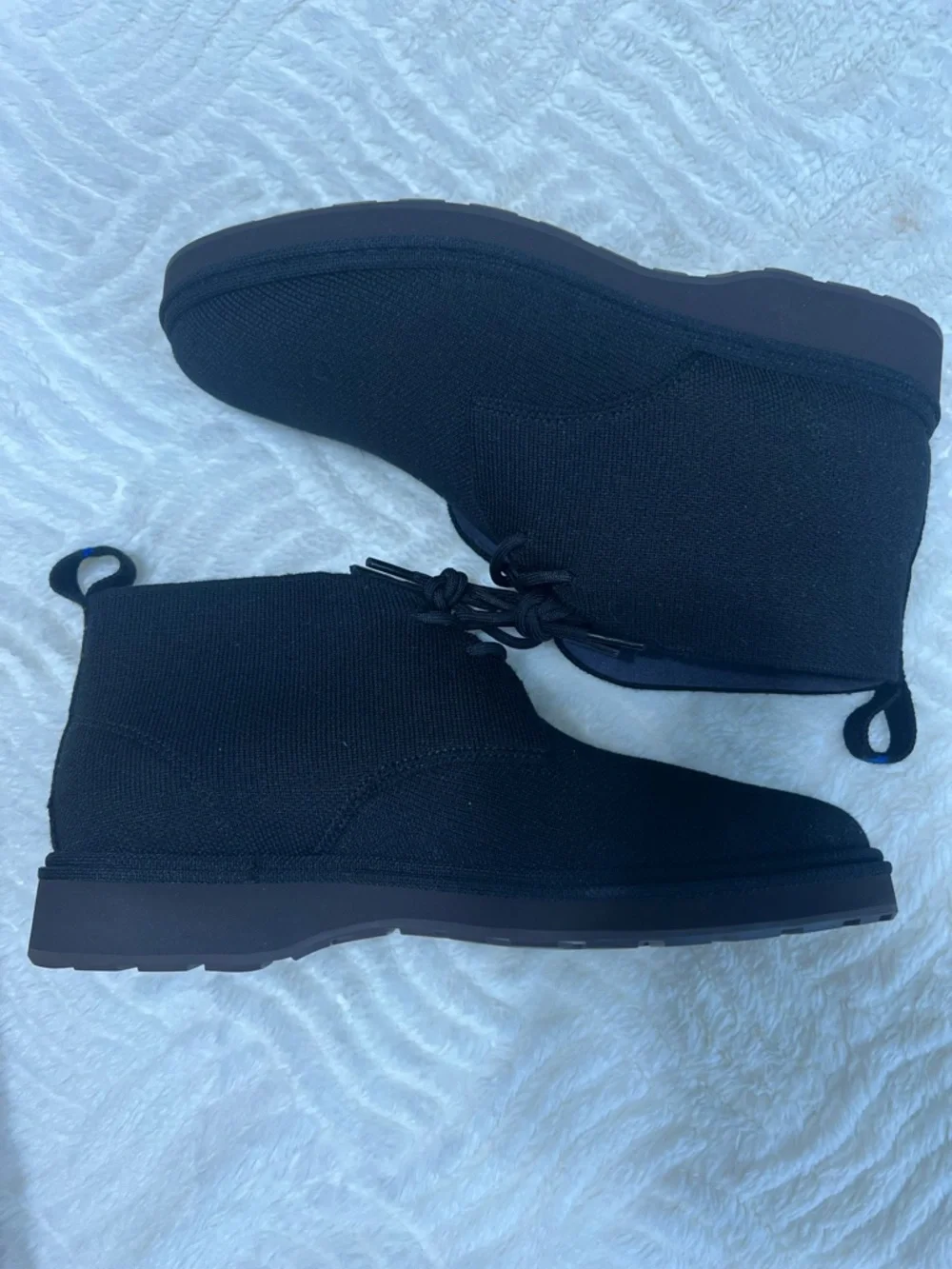 Rothy’s The Chukka Boot Black Men’s Size 7.5 NIB Sustainable Knit Lace Up Boot